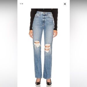 NWT Khaite DANIELLE DISTRESSED HR STOVEPIPE JEAN Size 27